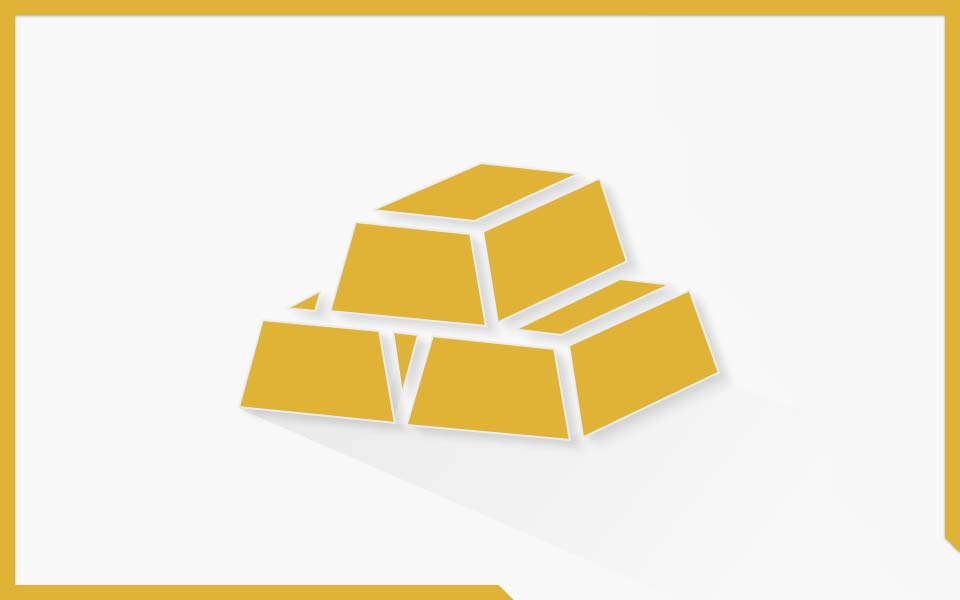 Gold-Fonds - Symbolbild von aufeinander gestapelten Goldbarren