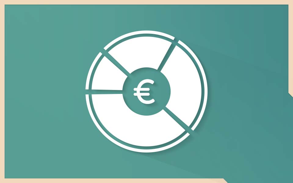 Mischfonds - Symbolbild eines Tortendiagramms mit Euro-Zeichen in der Mitte