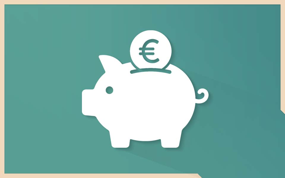 Rentenfonds - Symbolbild eines Sparschweins mit Euro-Münze