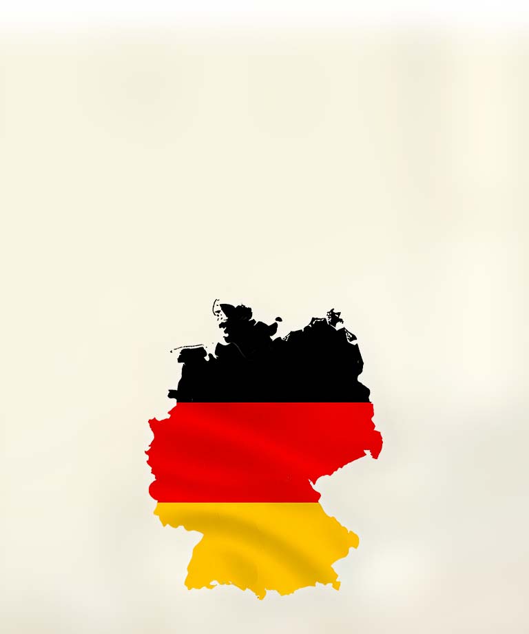 Deutschland-Karte in den Farben Schwarz, Rot und Gold
